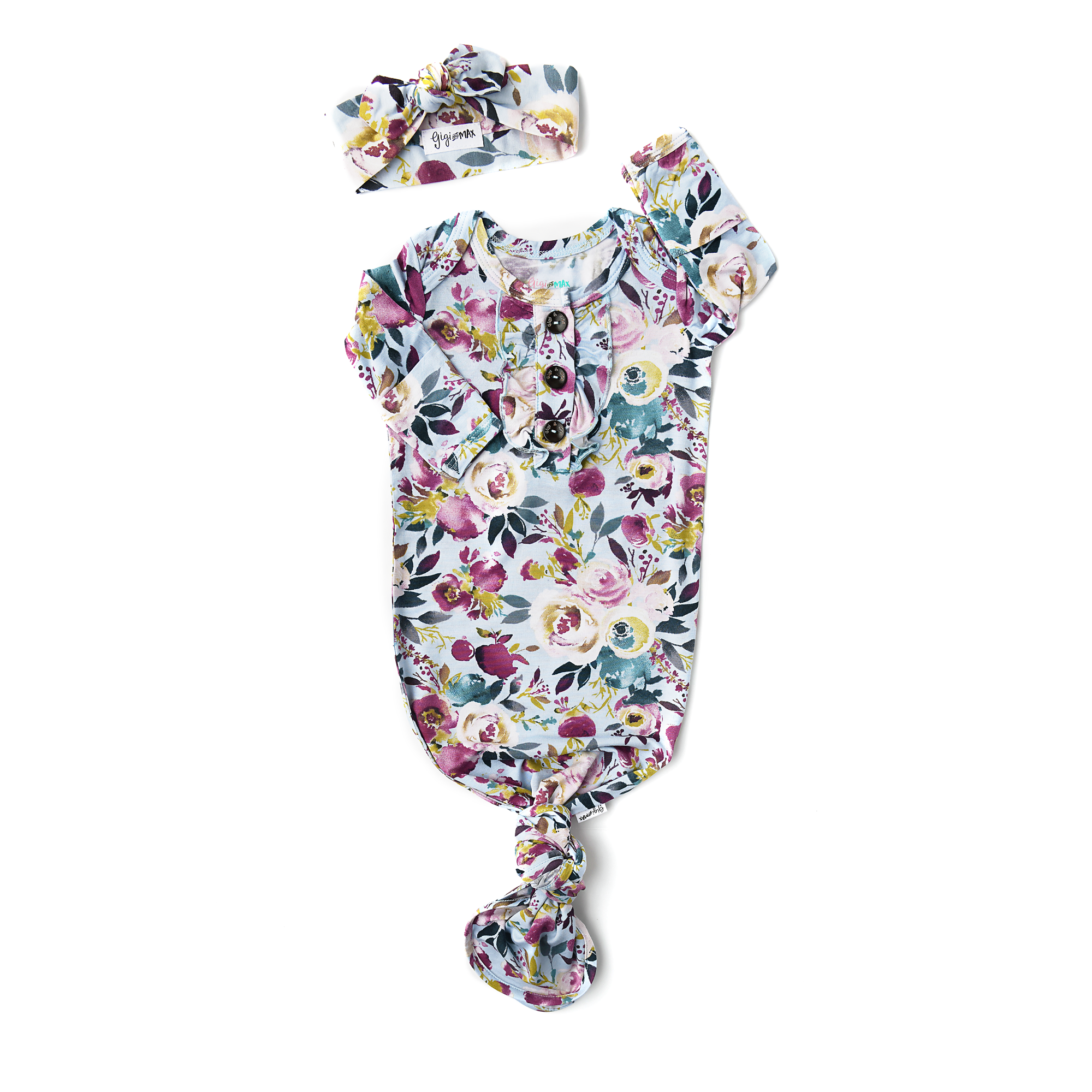 Annie Floral Ruffle Gown and Headband