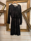 Black Sequin Flare Dress