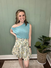 Aqua Off Shoulder Top