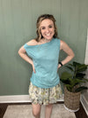 Aqua Off Shoulder Top